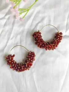 Crunchy Fashion Gold-Plated Circular Hoop Earrings