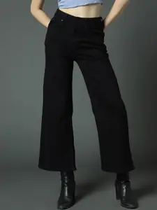 High Star Women Clean Look Wide Leg High-Rise Stretchable Jeans