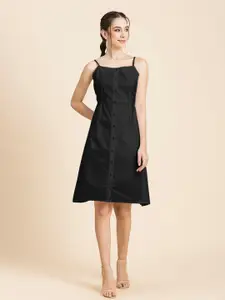 Moomaya Shoulder Straps Cotton A-Line Dress