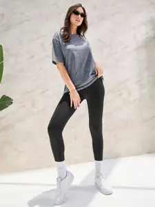 Styli Round Neck Short Sleeve Oversized Cotton T-Shirt