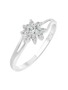 Vighnaharta Rhodium Plated Cubic Zirconia Studded Finger Ring