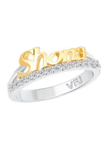 Vighnaharta Rhodium Plated & CZ Studded Finger Ring