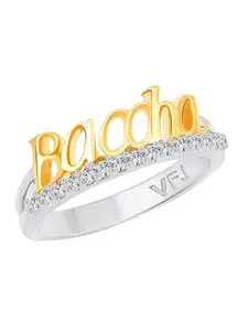 Vighnaharta Rhodium Plated & CZ Studded Finger Ring