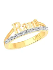 Vighnaharta Gold Plated Cubic Zirconia Studded Finger Ring