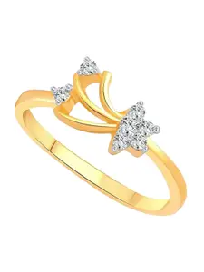 Vighnaharta Gold Plated & CZ Studded Finger Ring
