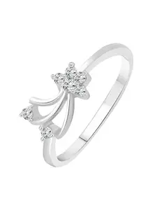 Vighnaharta Rhodium Plated Cubic Zirconia Studded Finger Ring