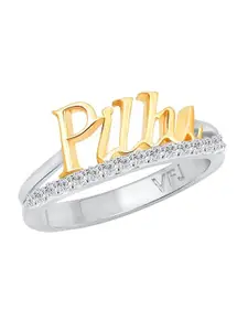 Vighnaharta Rhodium Plated & CZ Studded Finger Ring
