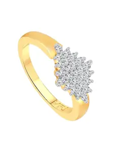 Vighnaharta Gold Plated & CZ Studded Finger Ring