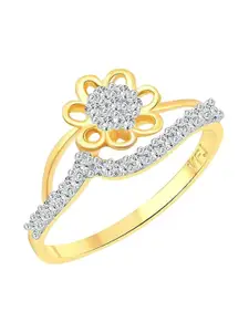 Vighnaharta Gold Plated & CZ Studded Finger Ring