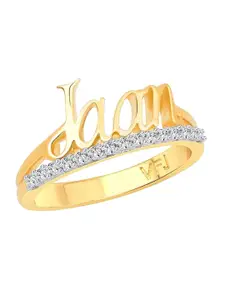 Vighnaharta Gold Plated & CZ Studded Finger Ring