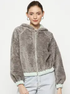 CAMLA Self Design Mock Collar Cotton Sweatshirt