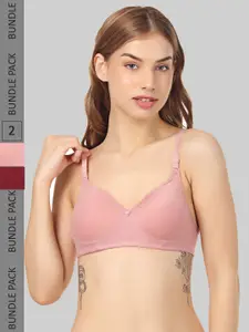 FUNAHME Pack of 2 Full Coverage Lightly Padded Bra With All Day Comfort