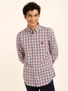 Andamen Premium Slim Fit Tartan Checked Cotton Casual Shirt