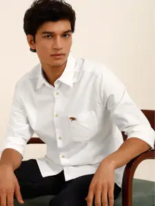 Andamen Premium Slim Fit Spread Oxford Weave Collar Casual Shirt