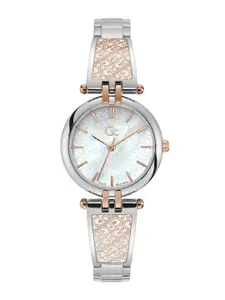 GC GUESS COLLECTION LogoChic White Round Dial Women Quartz Analog Watch - Y73005L1MF