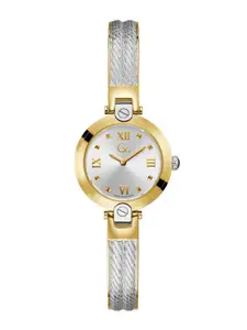 GC GUESS COLLECTION Fusion Bangle Silver Round Dial Women Analog Watch - Z09002L1MF