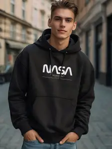 Bewakoof Official Nasa Merchandise I Need My Space Typography Oversized Hoodies