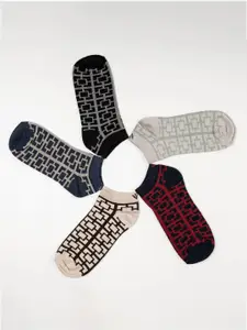 Cotstyle Men Pack Of 5 Patterned Ankle Length Socks