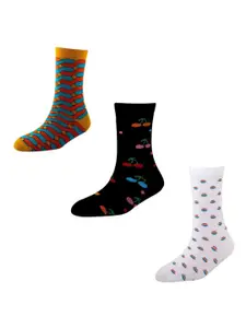 Cotstyle Men Pack Of 3 Assorted Calf-Length Socks