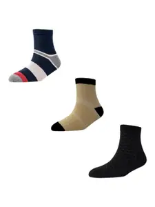 Cotstyle Men Pack Of 3 Assorted Patterned Ankle Length Socks