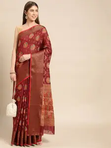 Mitera Woven Design Zari Pure Cotton Saree
