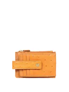 Hidesign Women Tan Abstract Textured Leather Two Fold Wallet