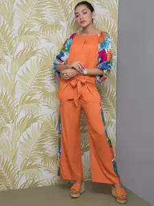 Rhe-Ana Printed Top With Trousers