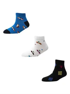 Cotstyle Men Pack Of 3 Assorted Patterned Ankle Length Socks