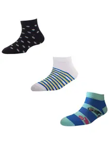Cotstyle Pack Of 3 Patterned Ankle-Length Socks