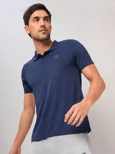 Technosport Striped Polo Collar Slim Fit Sports T-Shirt