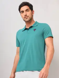 Technosport Striped Polo Collar Anti Odour Slim Fit Sports T-Shirt