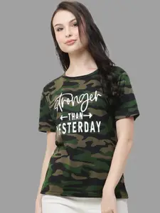 Leotude Typography Printed Round Neck Casual T-shirt