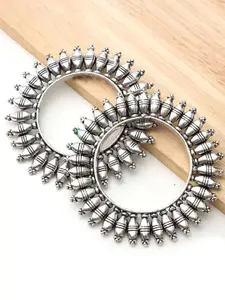 Ozanoo Set Of 2 Oxidised Silver-Plated Bangle-Style Bracelet