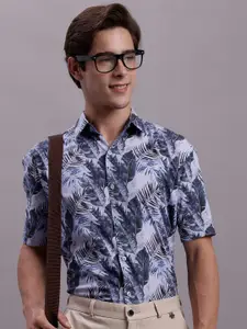 JAINISH Classic Floral Printed Spread Collar Regular Fit Polycotton Formal Shirt