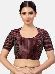 Studio Shringaar Embriodered Round Neck Saree Blouse