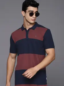 Louis Philippe Jeans Colourblocked Polo Collar Slim Fit T-shirt