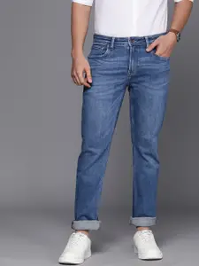 Louis Philippe Jeans Men Mid-Rise Slim Fit Heavy Fade Stretchable Jeans