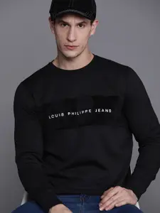 Louis Philippe Jeans Embroidered Detail Sweatshirt