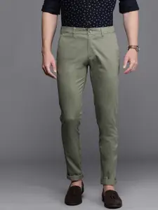 Louis Philippe Sport Men Mid-Rise Geometricl Printed Super Slim Fit Chinos