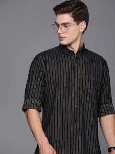 Louis Philippe Sport Pure Cotton Slim Fit Striped Casual Shirt