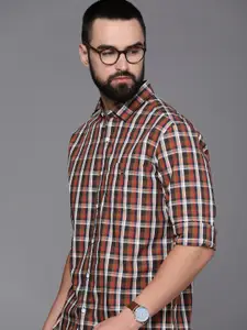Louis Philippe Sport Pure Cotton Slim Fit Checked Casual Shirt
