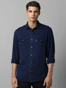 Louis Philippe Jeans Slim Fit Spread Collar Pure Cotton Casual Shirt