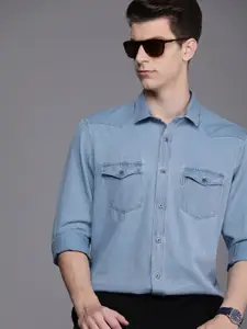 Louis Philippe Jeans Slim Fit Opaque Pure Cotton Casual Shirt