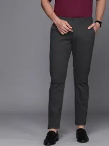 Louis Philippe Sport Men Checked Super Slim Fit Chinos Trousers