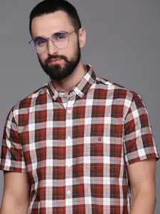 Louis Philippe Sport Slim Fit Opaque Checked Pure Cotton Casual Shirt