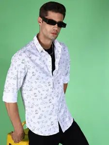 The Indian Garage Co Conversational Printed Slim Fit Casual Shirt