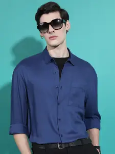 HIGHLANDER Spread Collar Drop-Shoulder Sleeves Oversized Casual Shirt