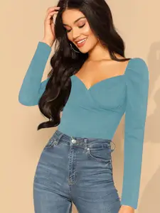 Dream Beauty Fashion Sweetheart Neck Puff Sleeves Gathered Top