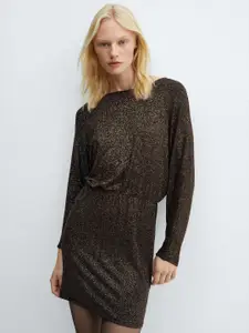 MANGO Shimmery Sheath Mini Dress