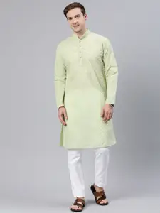 Majestic Man Mandarin Collar Ethnic Motifs Embroidered Kurta